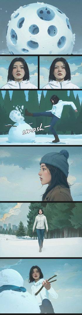 Read the ugly snowman  1 Page 4 in English