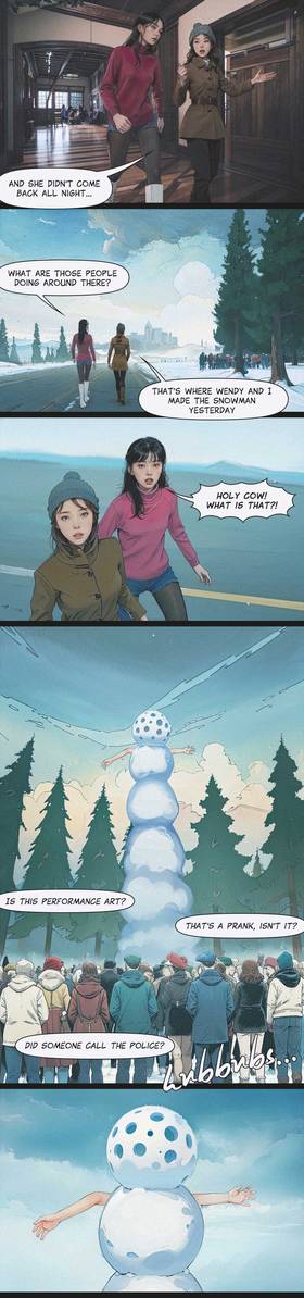 Read the ugly snowman  1 Page 7 in English