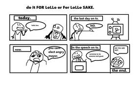 Read do it for lollo or lollo sake.  1 Page 2 in English