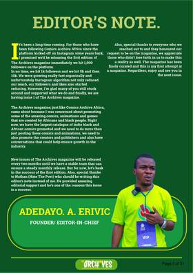 Read THE ARCHIVES MAGAZINE Vol 1 Issue 1  1 Page 3 in English