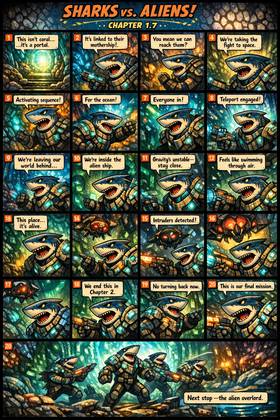 Read Shark vs alians  7 Page 1 in English