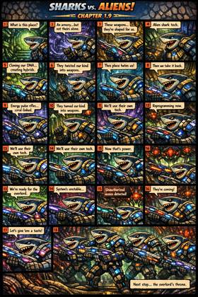 Read Shark vs alians  9 Page 1 in English