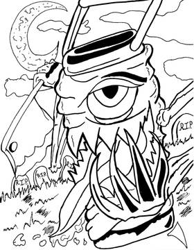 Read Japanese Yokai Horror Coloring Book  1 Page 4 in English