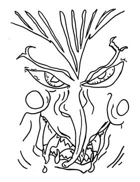 Read Monster Faces Coloring Book  1 Page 8 in English