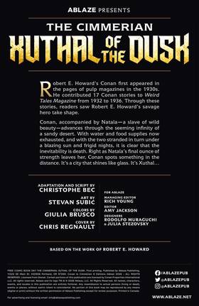 Read FREE COMIC BOOK DAY 2026 - The Cimmerian: Xuthal Of The Dusk Preview  1 Page 2 in English