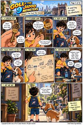 Read Golu & the 9 Jadoo Monsters!  1 Page 3 in English