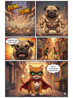 Read Bahadur billi vs khukhar pug  1 Page 3 in English