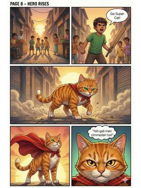Read Bahadur billi vs khukhar pug  1 Page 9 in English