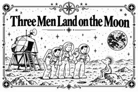 Three Men Land on the Moon