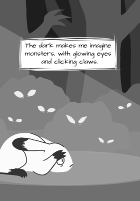 Read it's dark.  1 Page 3 in English