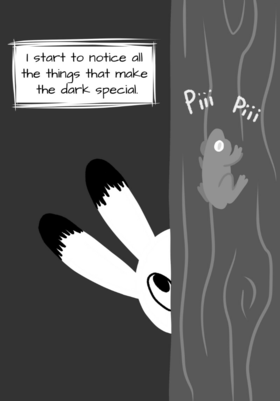 Read it's dark.  1 Page 9 in English