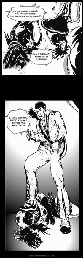 ELVIS PLUMMET BATMAN!